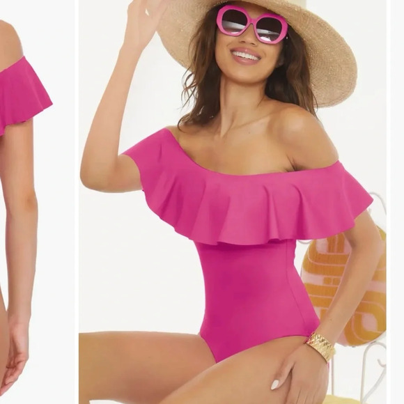 Trina Turk Other - Trina Turk Monaco Off The Shoulder One Piece Bathing Suit Sz 12